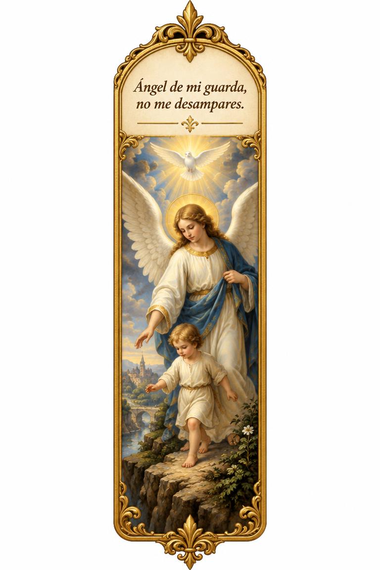 Marcapáginas católico: El Espíritu Santo y el Santo Ángel de la Guarda